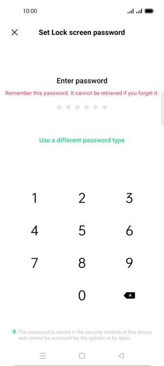 Press Use a different password type.