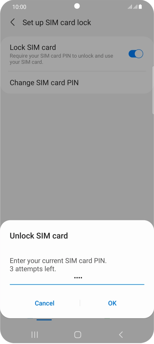Key in your PIN and press OK. The default PIN is 1111.