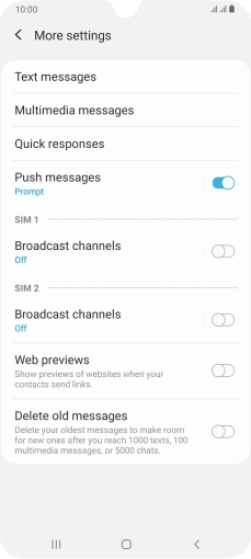 Press Text messages.