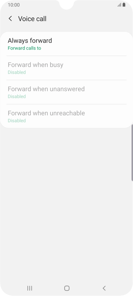 Press the required divert type.