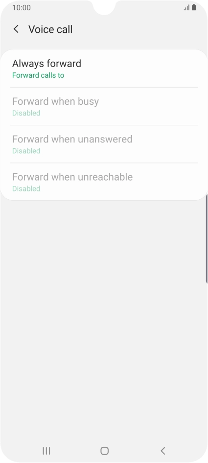 Press the required divert type.