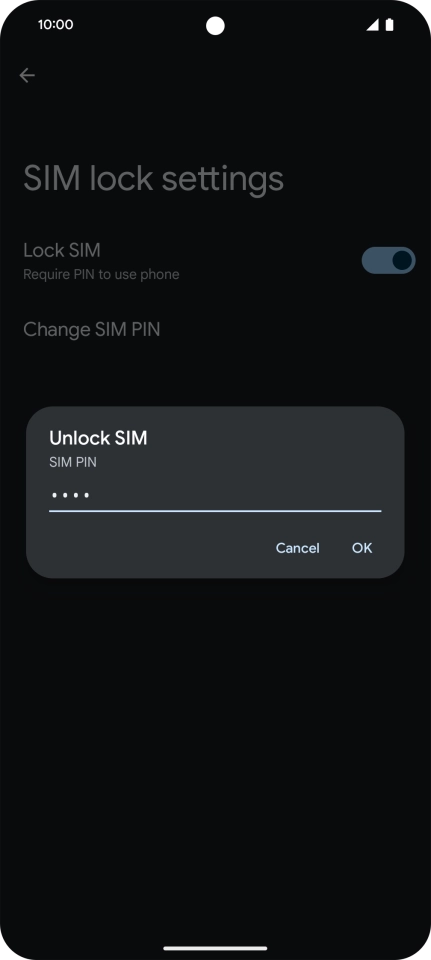 Key in your PIN and press OK. The default PIN is 1111.
