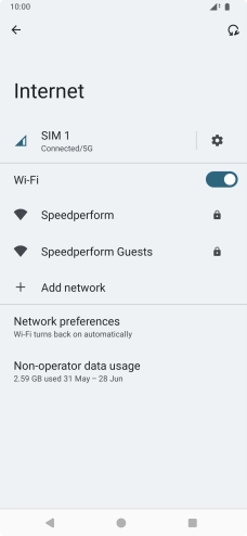 Press the required Wi-Fi network.