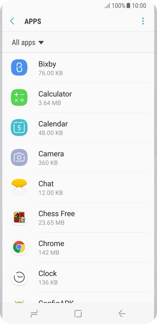 Press the required app.