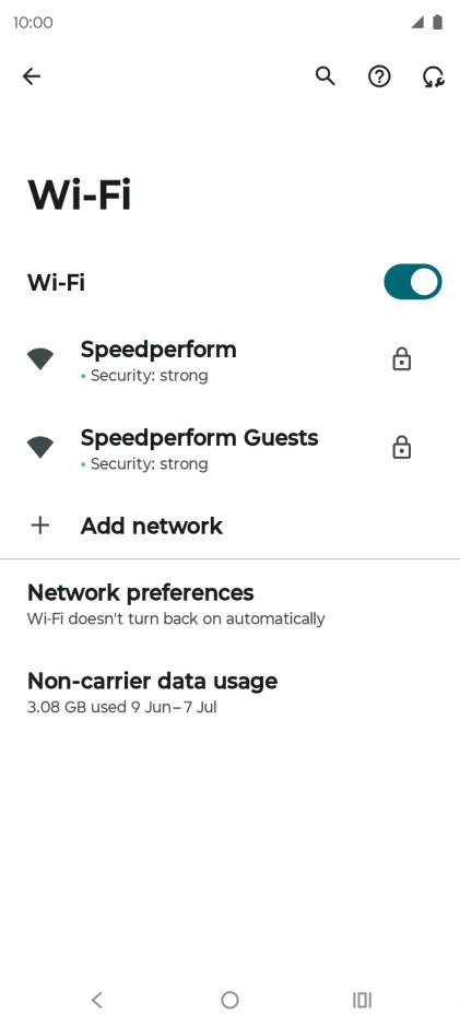 Press the required Wi-Fi network.