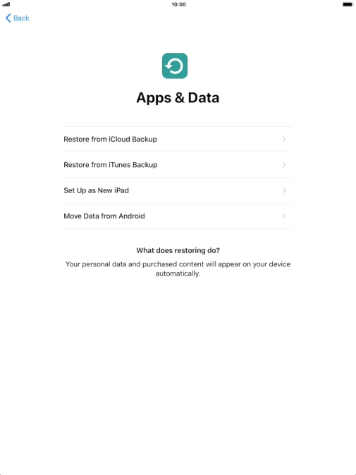 Press Set Up as New iPad and follow the instructions on the screen to finish the activation.