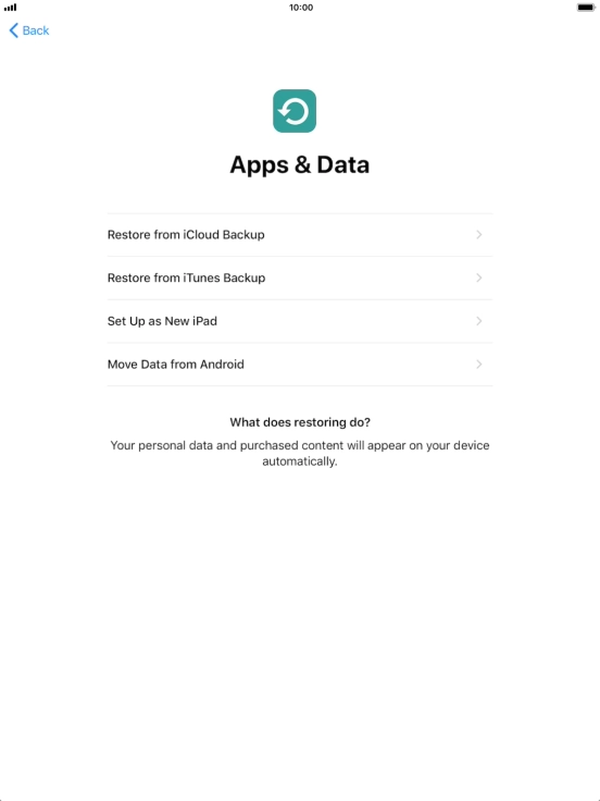 Press Set Up as New iPad and follow the instructions on the screen to finish the activation.