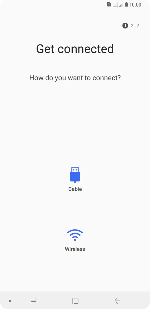 Press the required transfer type and follow the instructions on the screen to transfer the content.