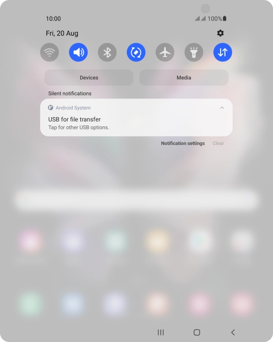 Press Tap for other USB options..