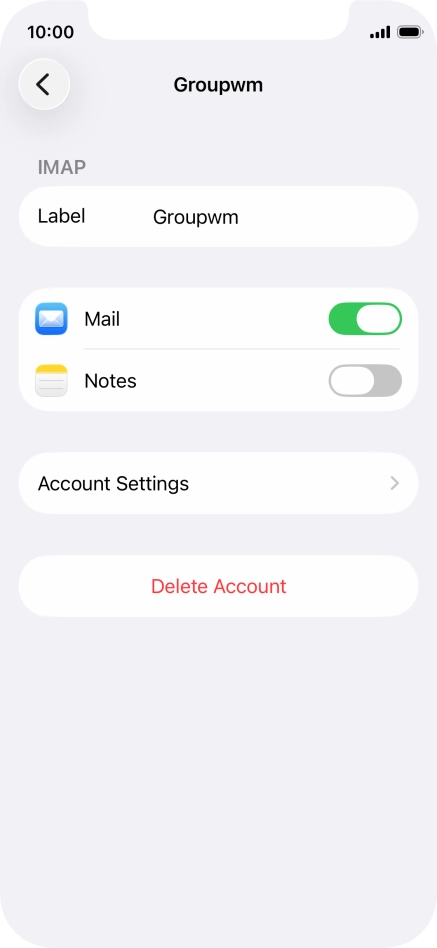 Press Account Settings.