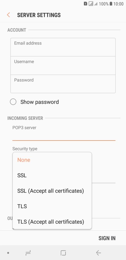 Press None to turn off the function.