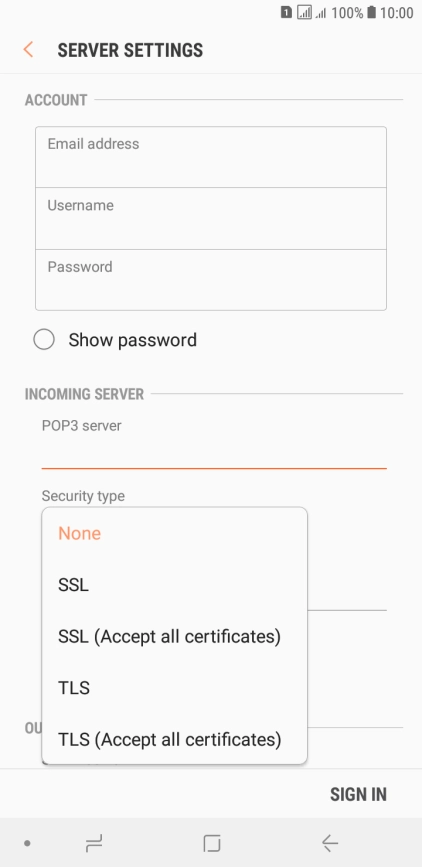 Press None to turn off the function.