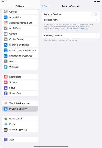Press the indicator next to 