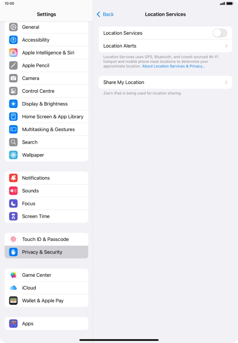 Press the indicator next to 