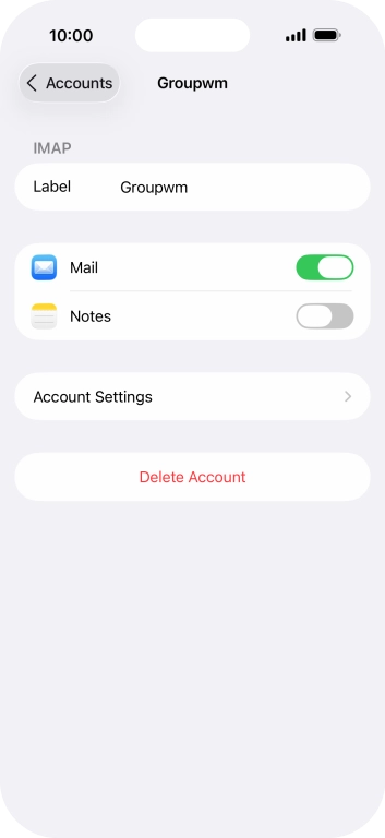 Press Account Settings.