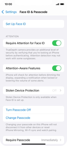 Press Turn Passcode Off and key in the phone lock code.