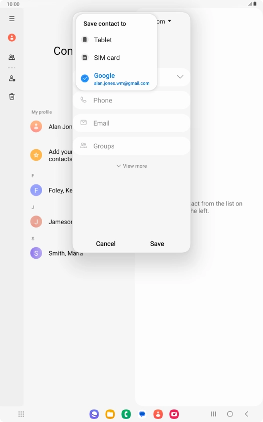 Press the required Google account.