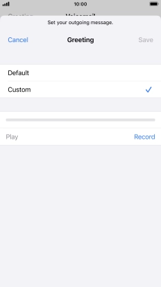 Press Record to start recording a personal greeting.