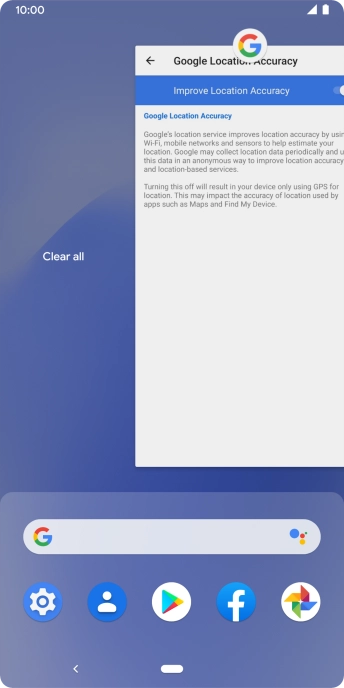 To end one running application, slide your finger upwards on the required application.