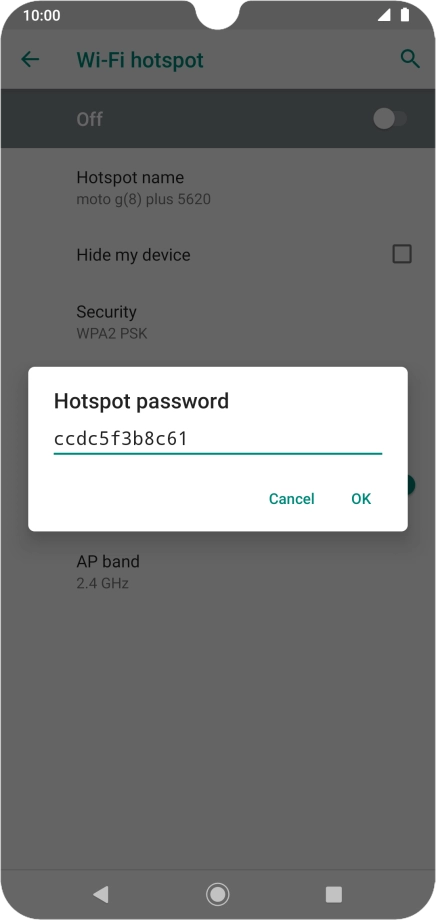 Key in the required password and press OK.
