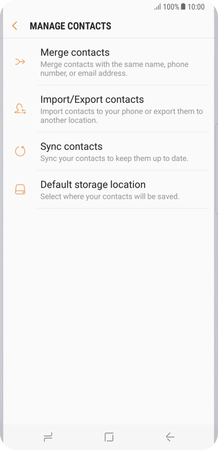 Press Import/Export contacts.