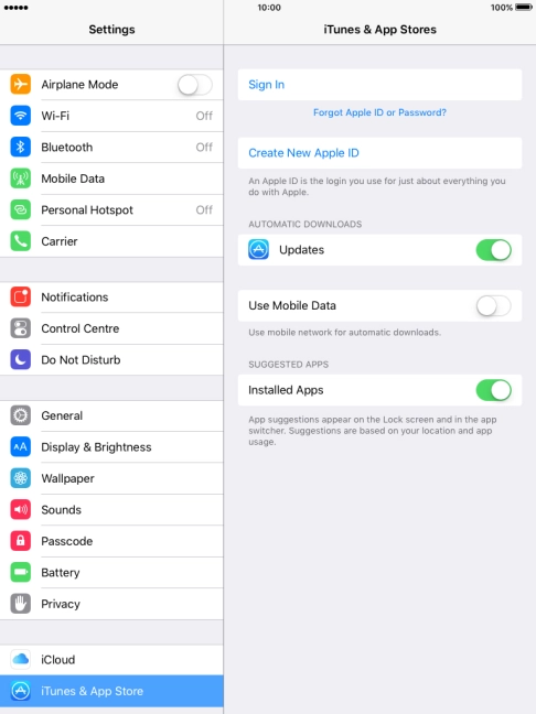 If you don t have an Apple ID, press Create New Apple ID and follow the instructions on the screen to create an Apple ID.