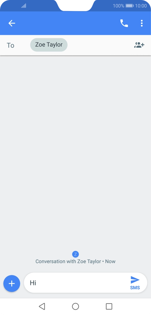 Press the send icon when you've finished your text message.