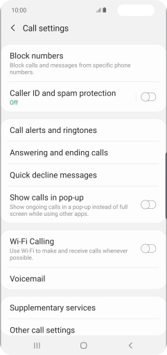 Press Supplementary services.