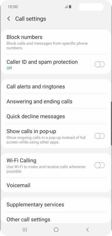 Press Supplementary services.