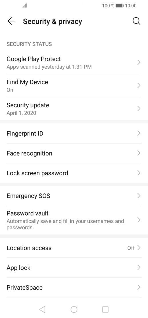Press Location access.