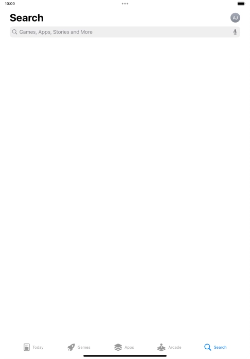 Press the search field.