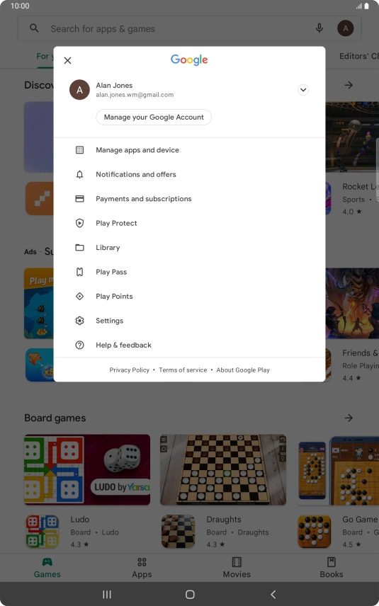 Press Manage apps and device.