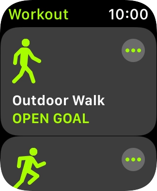 Press the required training activity to start it.