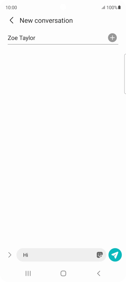 Press the send icon when you've finished your SMS.