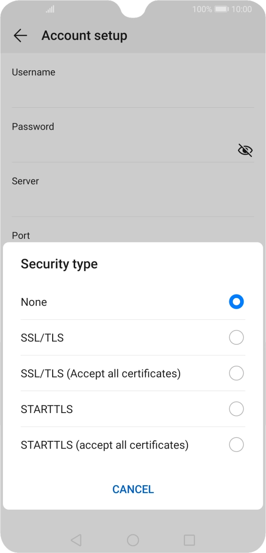Press None to turn off the function.