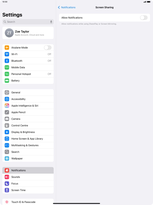 Press the indicator next to 