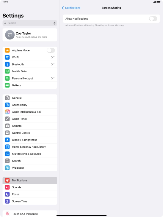 Press the indicator next to 