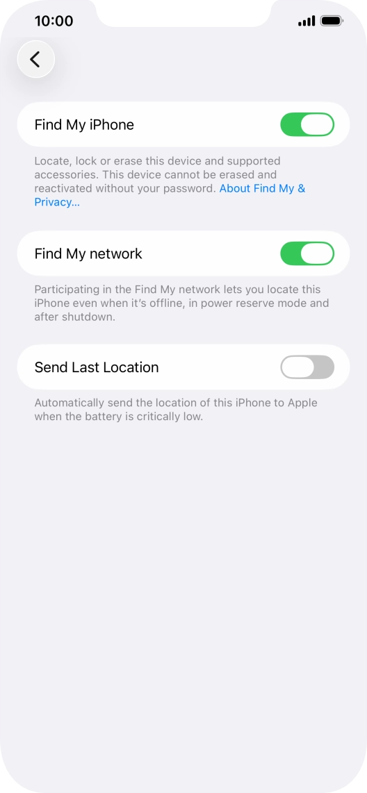 Press the indicator next to 