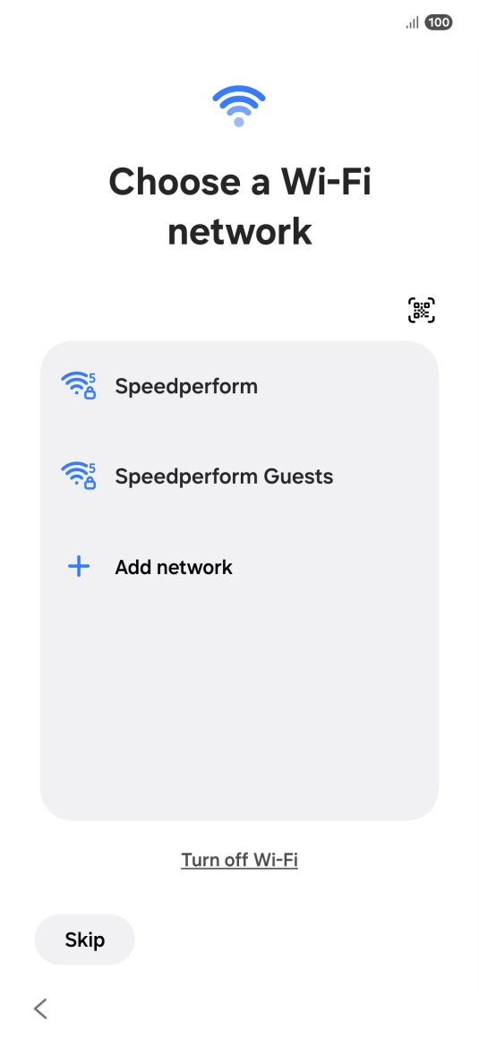 Press the required Wi-Fi network.
