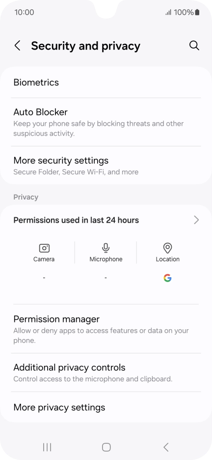 Press More security settings.