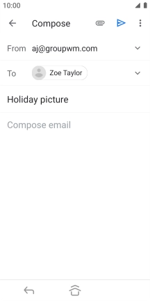 Press the text input field and write the text for your email.