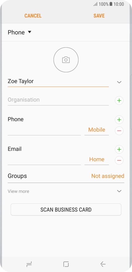 Press the field below 