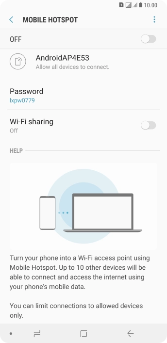 Press the menu icon.