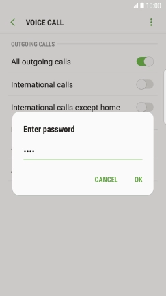 Key in your barring password and press OK.