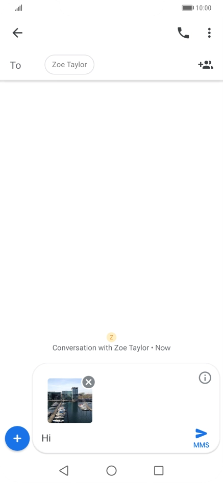 Press the send icon when you've finished your picture message.