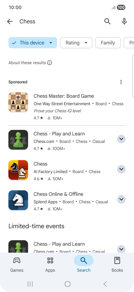 Press the required app.