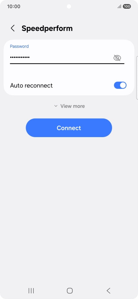 Key in the password for the Wi-Fi network and press Connect.