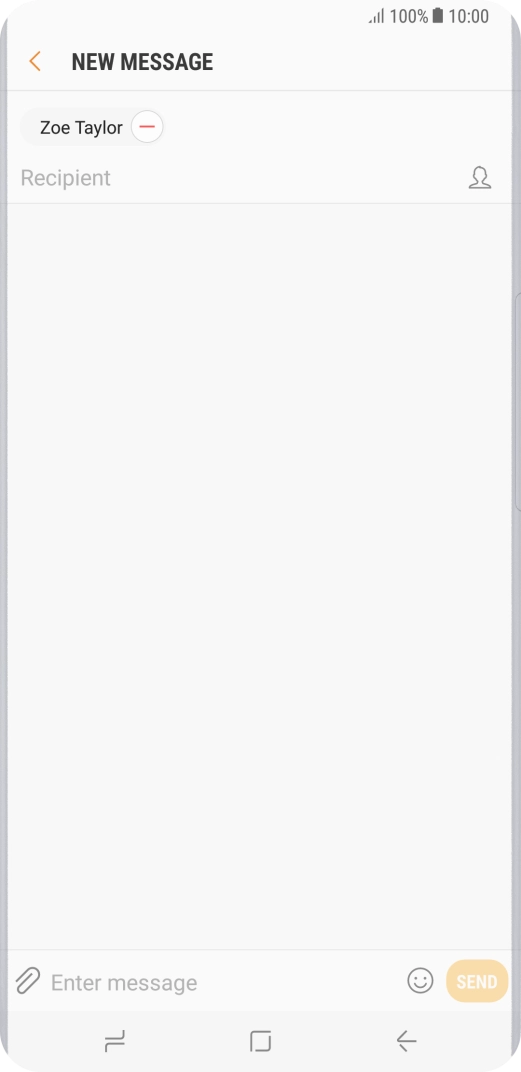 Press the text input field and write the text for your text message.