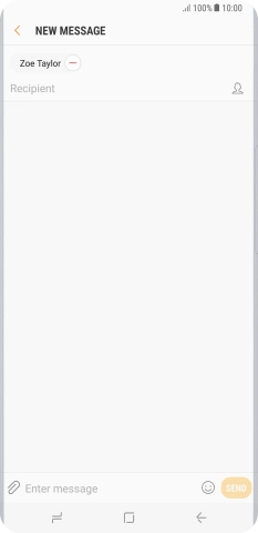 Press the text input field and write the text for your picture message.