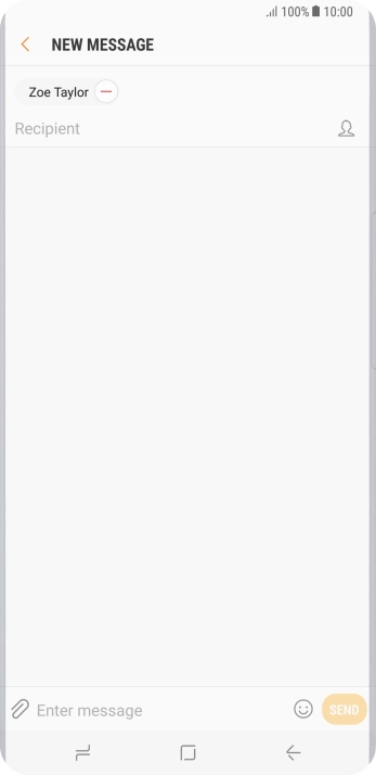 Press the text input field and write the text for your picture message.